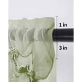 thumbnail image 6 of Marble Sage Green Tier Curtains 45 Inch Length,Sheer Curtains for Bedroom Living Room,Modern Abstract Ink Painting Luxury Rod Pocket Voile Drapes Kitchen Curtains for Small Window 27.5"x45" 2 Panels, 6 of 7