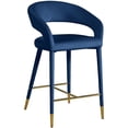 thumbnail image 1 of Meridian Furniture Destiny Navy Velvet Stool, 1 of 5