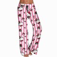 thumbnail image 2 of Kawaii Pajamas for Women Girls Cartoon Cat All Over Print Flannel Christmas Halloween Anime Soft Sleep Pajamas Pants, 2 of 5