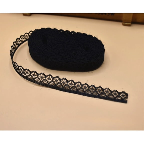 Lace Ribbon Roll Black Sewing Craft Edging 0.6 Inches Wide