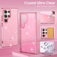 thumbnail image 5 of Compatible with Samsung Galaxy A34 5G Case Clear Glitter, Anti-Yellow Shockproof Protective Phone Case, Ultra Slim Transparent Anti-Scratch TPU Bumper Cover for Samsung Galaxy A34 5G, Pink, 5 of 7
