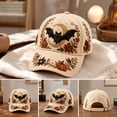 thumbnail image 4 of Fall Halloween Embroidered Baseball Cap,Vintage Bat Floral Adjustable Trucker Hat,Casual Holiday Accessory for Women Men, 4 of 7