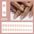 thumbnail image 2 of Uñas postizas adhesivas LRKNNO cortas almendradas nude 24 piezas con acabado brillante, 2 of 7