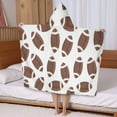 thumbnail image 5 of Brown Footballs Pattern Hooded Bath Towel，50"x30" for Ages 3 To 12 Kids, Quick Dry Lightweight Soft Microfiber Hood Beach Towel Cover Up for Kids, 5 of 7