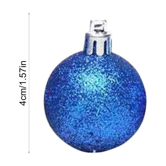 Rkxzt Festive Ball Shatterproof Christmas Tree Ornaments 40 mm Red Silver Blue Gold 24 Pack Baubles,Holiday Products|Plastic,Blue
