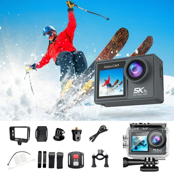 5K Sports Camera WIFI Remote Control Camera 2.0 Inch+1.3 Inch Dual Color Screen Cycling Helmet Camera DV