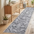 thumbnail image 2 of MeyJey Boho Indoor Hallway Runner Rug 2'x10', Oriental Non Slip Machine Washable Area Rug Distressed Vintage Floor Carpet for Bedroom Kitchen Dinning/Living/Laundry Room, Gray, 2 of 12