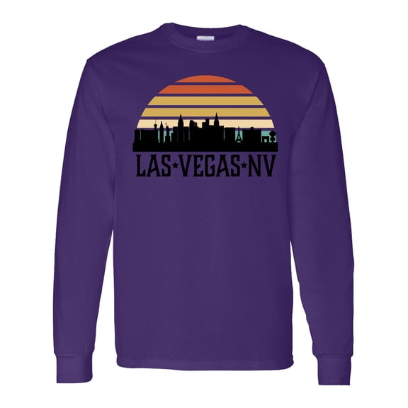 Inktastic Las Vegas Nevada Skyline Retro Long Sleeve T-Shirt