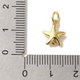 thumbnail image 3 of 10pcs Rack Plating Brass Micro Pave Cubic Zirconia Pendants golden Long-Lasting Cadmium Free & Lead Free Starfish 11x9.5x3mm Hole: 3mm, 3 of 3