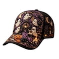 thumbnail image 3 of SAZBJOJN Baseball Cap for Women Men Pumpkin Witch Printed Trucker Hat Gothic Halloween Baseball Cap Fall Holiday Halloween Hats for Daily Wear Color Purple M, 3 of 3