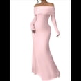 thumbnail image 1 of Vestido Ajustado de Larga con Hombros Descubiertos para Mujer, Elegante Vestido para Cóctel o Fiesta Rosa XL, 1 of 9