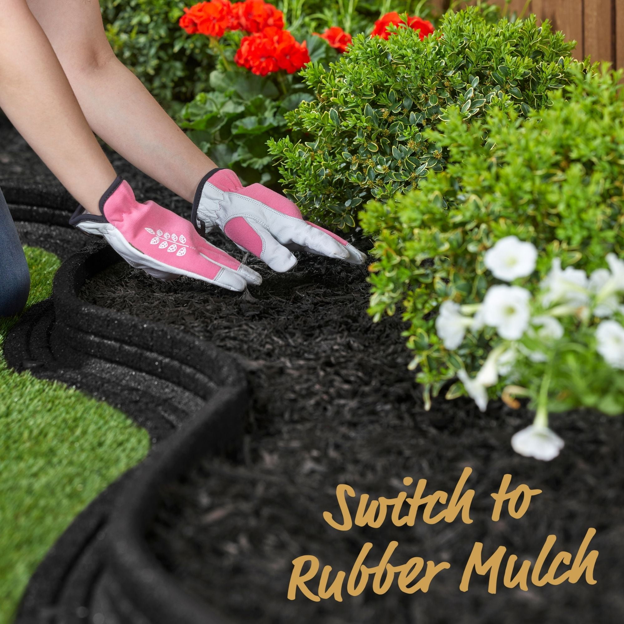 GroundSmart Black Shredded Rubber Mulch, 1.5 Cu Ft