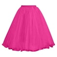 thumbnail image 4 of LEKWK Womens Tulle Skirt Elegant Fluffy Midi Skirt Elastic High Waist Pleated Skirt Multi Layered Mesh Flowy Lining Party Wedding Guest, 4 of 5