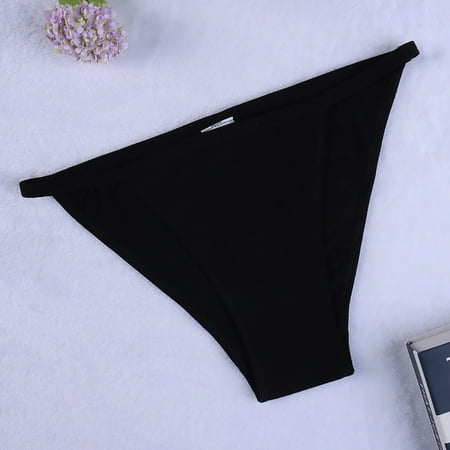 IDALL Womens Underwear Cotton Underwear for Women Seamless Underwear for Women Cotton Plus String Bikini High Cut Stretch Briefs Panties for Women Panties Black S