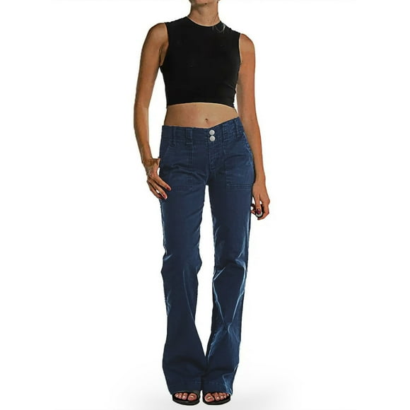 Ruimatai Womens Low Rise Jeans Full Length Straight-Leg Slim Denim Pants for Women Casual Boyfriend Trendy Jeans Trousers