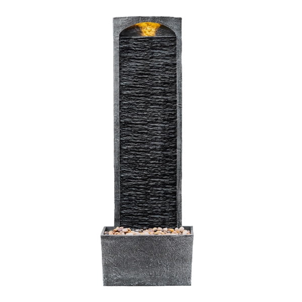 Teamson Home Cascade Texturée Extérieure 38.5” Décoration de Jardin Gris