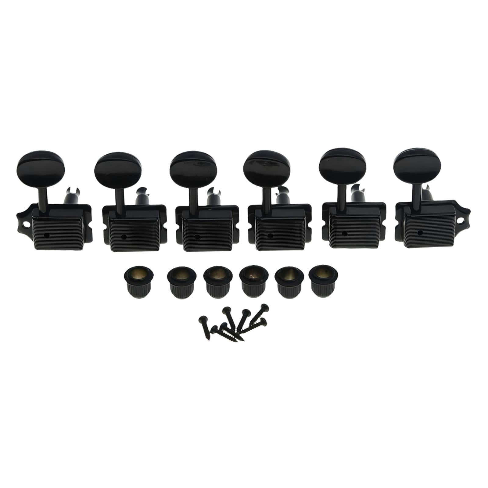 JWQFBC 6 Pieces Retro Electric Guitar Tuners Split Shaft Spare Parts Guitar Tuning Pegs Black