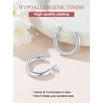 thumbnail image 6 of FOCALOOK Silver Hoop Earrings for Women Stainless Steel Hypoallergenic Chunky Circle Tube Lightweight Open Huggie Earrings 30mm, 6 of 10