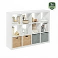 thumbnail image 5 of Furinno Cubicle Extra Thick Frame Decorative Cube Storage Organizer, 16-Cube, Dark Oak, 5 of 6
