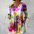 thumbnail image 4 of Pink Women's Long Sleeve T-shirt, 2025 New Women'S Summer Printed Group Shirt Women'S Linen V Neck Casual Shirt,Women's Long sleeve T-shirt M, 4 of 4
