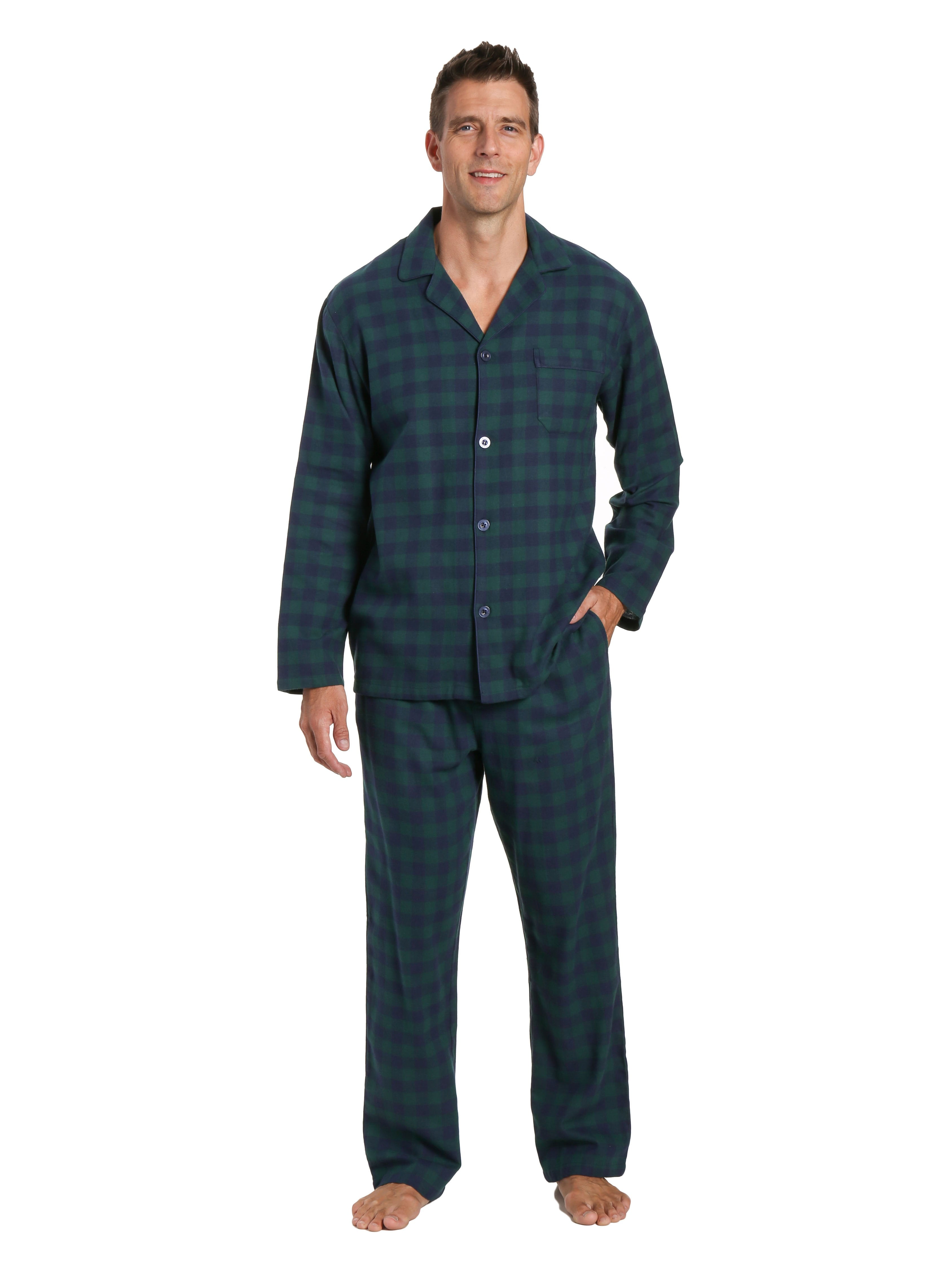 Twin Boat Twin Boat Men's 100 Cotton Flannel Pajama Set with Pockets