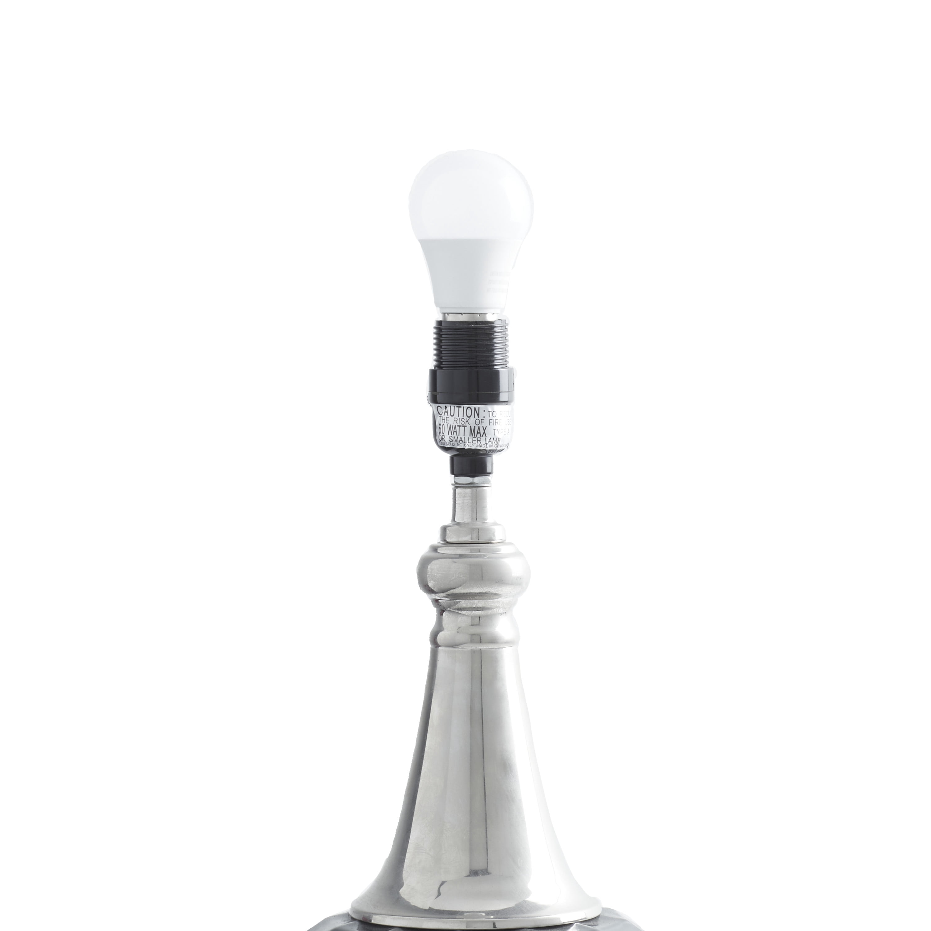 DecMode Gray Modern Glass Table Lamp with Shade, 27"H