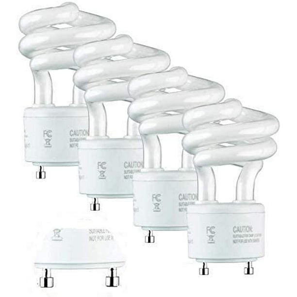 SleekLighting 13Watt T2 Spiral CFL GU24 Light Bulb Base 2700K 900lm UL