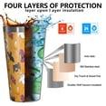 thumbnail image 3 of 16oz Tumblers Halloween Icons Pattern Stainless Steel Vacuum Insulated Double Wall Travel Tumbler Cups Mug with Lid and Straw,Cleaning Brush for Coffee,Tea, 3 of 4