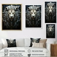 thumbnail image 4 of Designart "Nocturnal Lion Watchers" Animals Lion Floater Framed Canvas Prints, 4 of 5