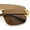 Gold - Solid Brown, variant on Large Luxury Petal Bevel Rimless Curved Top Gangster Shade Sunglasses [Gold - Smoke]