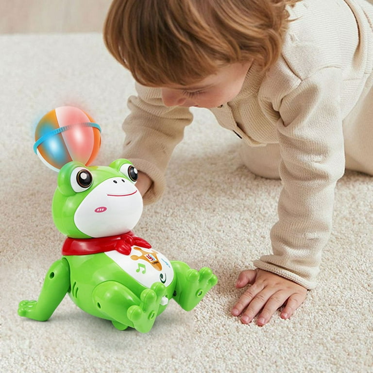 Nsxcdh Dancing Frog Robot Toy for Kids Light-Up Stunt Frog with