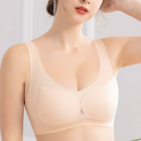 Womens Bra Lift Bra for Saggy Breasts Seamless Bralettes Plus Size Bras Womens Bras No Underwire Trackless Bra Non-Steel Ring Gathered Vice Breast Beauty Back Buckle Large Size Underwear 1