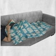 thumbnail image 6 of Snail Soft Flannel Fleece Blanket, Cartoon Silhouette Snail Pattern on Background with Floral Leaves Print, Cozy Plush for Indoor and Outdoor Use, 60" x 80", White Blue and Turquoise, by Ambesonne, 6 of 6