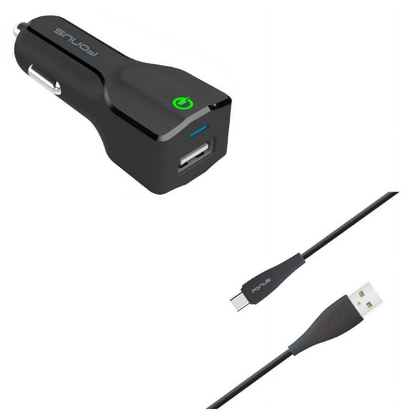 Charger Cord Type-C 10ft USB Cable w USB Port Fast 18W Car Charger X4R for LG Stylo 5 4 Plus - Microsoft Surface Go (10"), Lumia 950 - Motorola One, Moto Z4 Z3 Play Z2 Play Z Play Droid Force