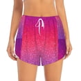 thumbnail image 2 of KLL Light Purple Glitter Pattern Shorts Women,Athletic Shorts High Waisted Running Shorts Pocket Sporty Short Gym Elastic Workout Shorts-Medium, 2 of 7