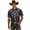 Black, variant on Mens T-Shirts Cowboy Print Short Sleeve Casual Button Down Camp Classic Yoke Male Tees