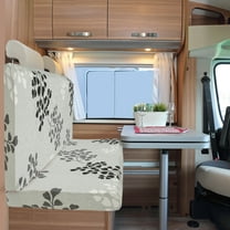 Jokapy RV Dinette Cushion Cover Polyester Floral Pattern Camper Cushions Cover, Gray