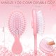 thumbnail image 2 of Cepillo mini a granel de 6 piezas con cepillo desenredado de viaje con lazo, cepillo pequeño rosa coqueto para cabello seco y mojado, regalo para mujeres, regalos para fiesta (rosa), 2 of 6