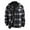 Black, variant on Domuza Men's Heavy Thick Flannel Plaid Jacket Sherpa Fleece Lined Loose Fit Hooded Coat Fall Winter Thermal Full Zip Quilted Sweatshirt Jacket Gray M