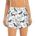 thumbnail image 2 of Balery Dachshund Dog Puppy Pantalones cortos deportivos para mujer con forro y dos bolsillos, elásticos, para entrenamiento, gimnasio, yoga-Medium, 2 of 7