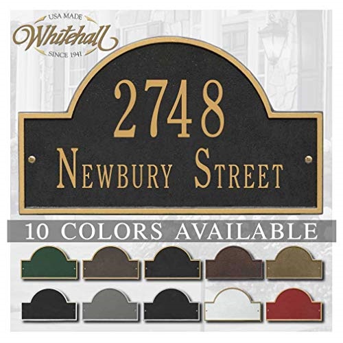 metal address plaque personalized cast with arch top (large option