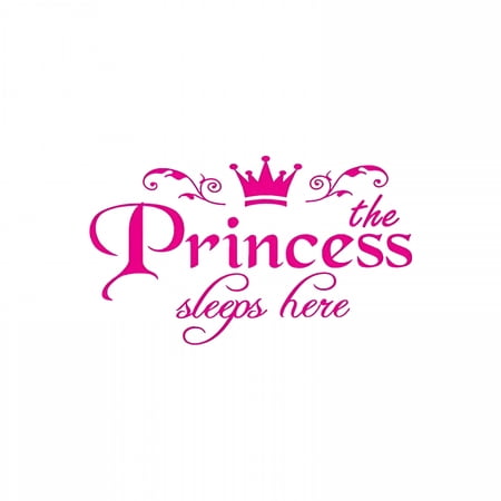 LOVARIA 2026 New Wall Decals Princess Sleep Here Wall Stickers Removable Diy Mural Art Words with Flower Quotes Stickers for Kids Girls Bedroom Living Room Nursery Home Background Decoration