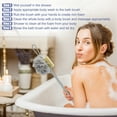 thumbnail image 6 of Unique Bargains Back Scrubber Double Side Long Handle Bath Brush Handle Brush for Bath Shower 15.35"x4.72"x4.13" Gray, 6 of 7