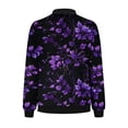 thumbnail image 4 of thefmos Women's Full Zip Long Sleeve Printed Jacket Loose Fit Casual Outerwear Fashion Spring Fall Outfit, Multicolor XL, 4 of 5