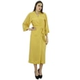 thumbnail image 6 of Bimba Women Long Solid Belt Robe Soft Modal Cotton Wrap Round Plain Bath Robe, 6 of 6