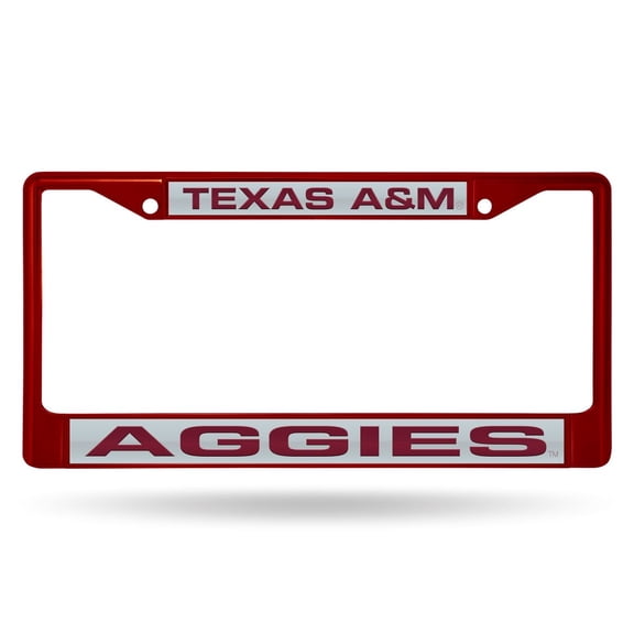 Texas NCAA A&M Maroon Painted Metal Laser Cut License Plate Frame