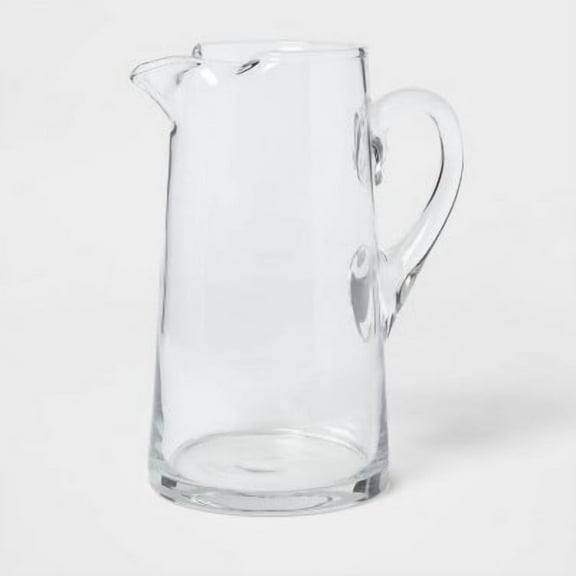 90 fl oz Glass Tall- Pitcher with Handle - Traditional Clear Drink Server, Lead-Free