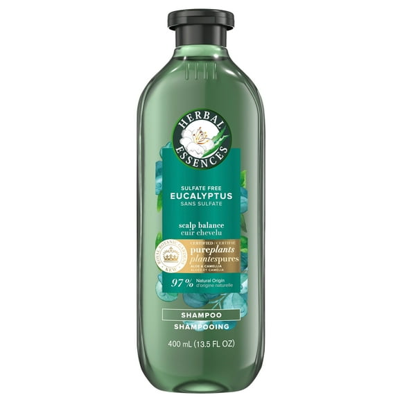 Herbal Essences Eucalyptus Sulfate Free Shampoo, Scalp Balance, with Certified Camellia Oil and Aloe Vera, For All Hair Types, Especially with Dry Scalp
