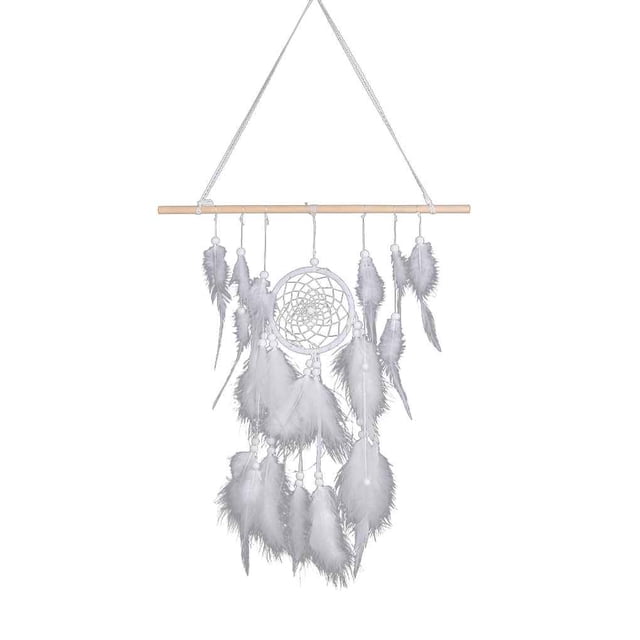 Atrapasueños de estilo étnico colgante de pared atrapasueños colgante con pluma decoración del hogar para habitación de niños para un buen sueño Sweethay JJ13729-00