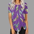thumbnail image 1 of GiliGiliiso Women's Casual Round Neck Button Printed Short Sleeve Blouse, 1 of 5